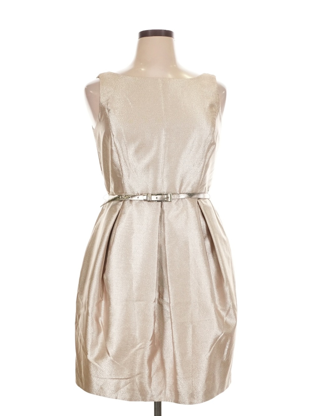 NWT WHITE HOUSE BLACK MARKET GOLD TAN PARTY DRESS 14